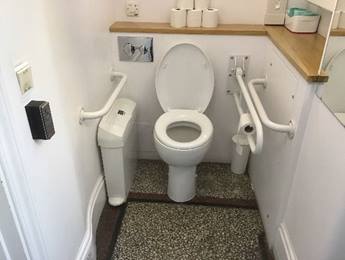 A photograph of the ground floor toilet at Burlington House